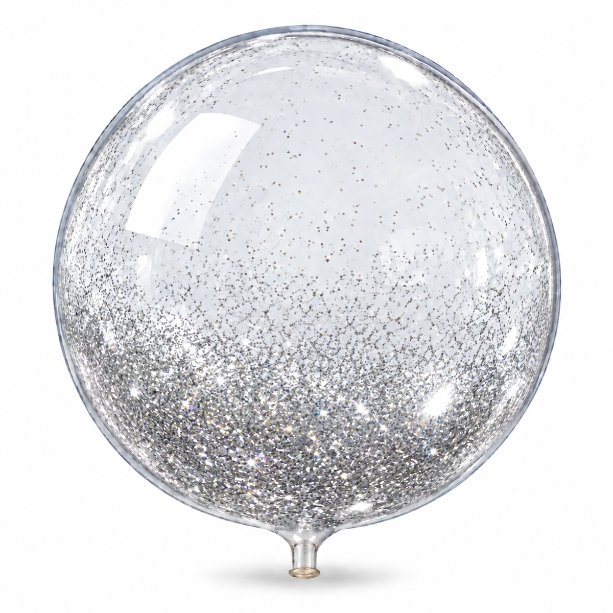 Globo burbuja 18 con escarcha plateada