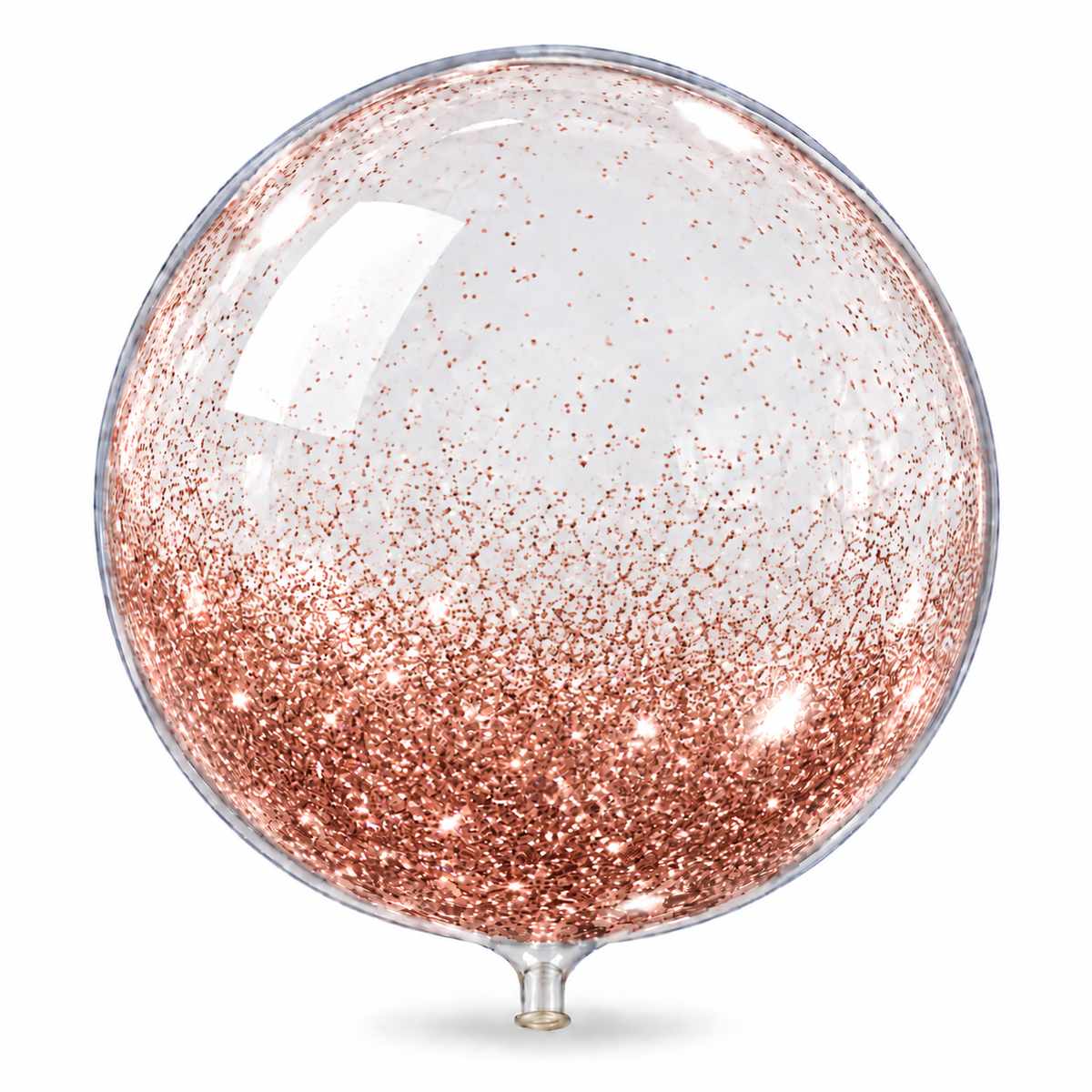 Globo burbuja 18 con escarcha rose gold
