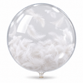 Globo burbuja 18 con plumas blancas