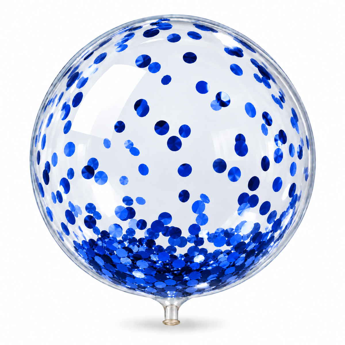 Globo burbuja 18 con confeti azul royal