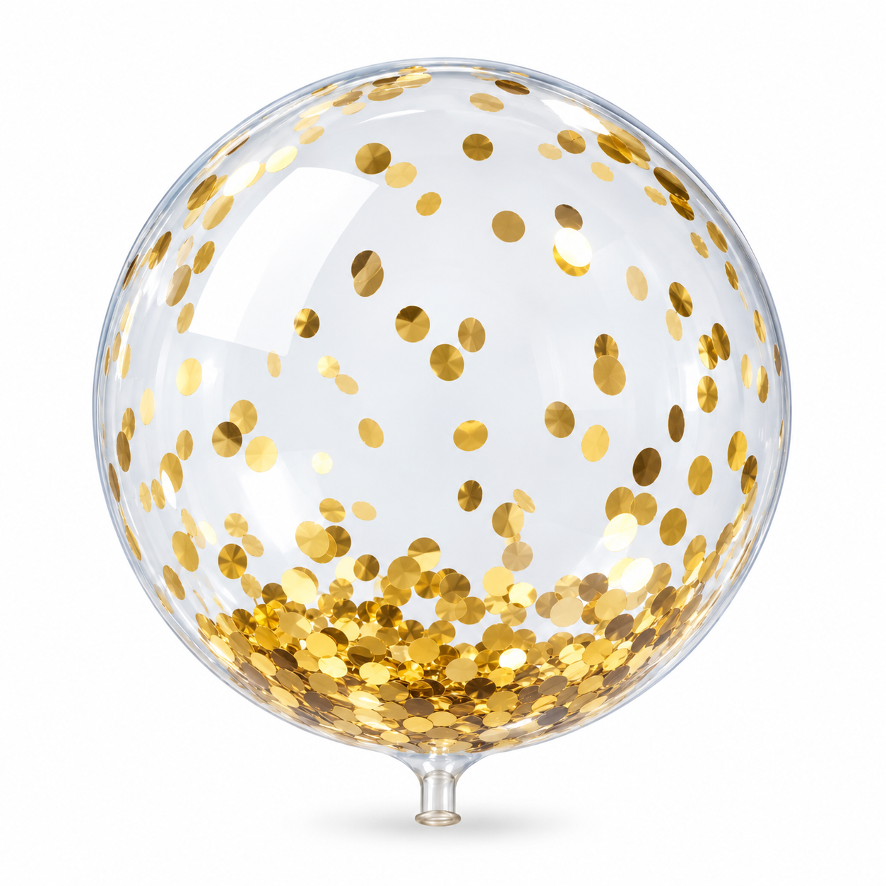 Globo burbuja 18 con confeti dorado