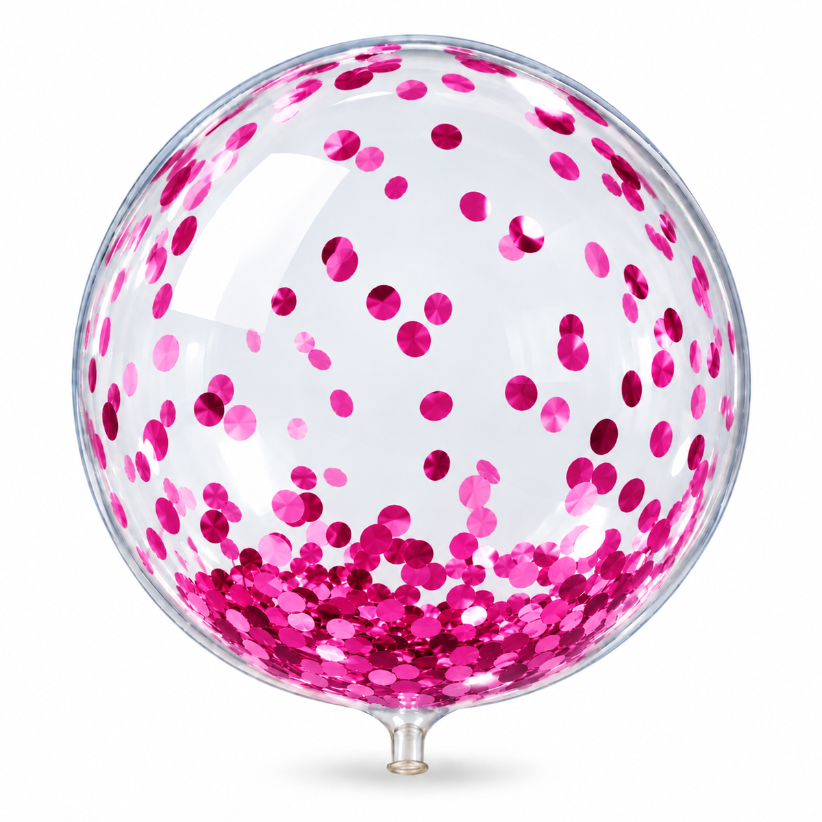 Globo burbuja 18 con confeti fucsia