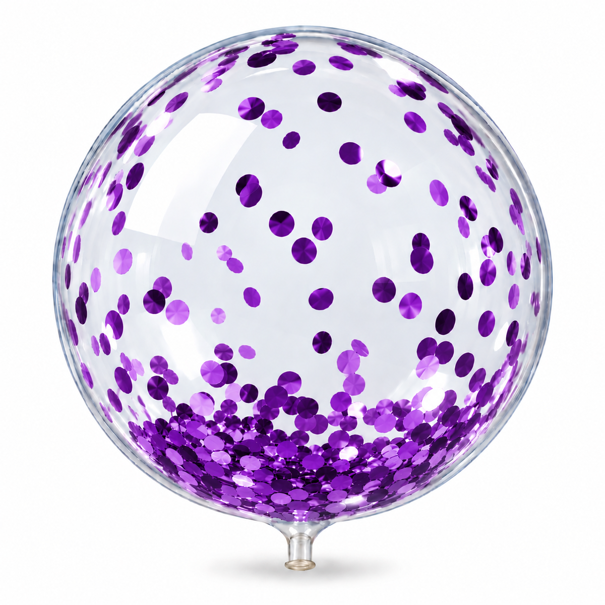 Globo burbuja 18 con confeti morado