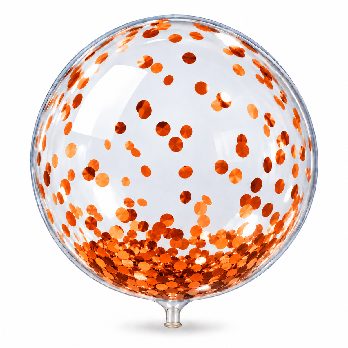 Globo burbuja 18 con confeti naranja