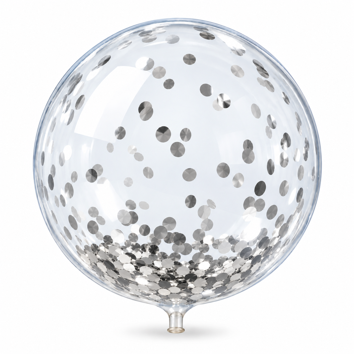 Globo burbuja 18 con confeti plateado