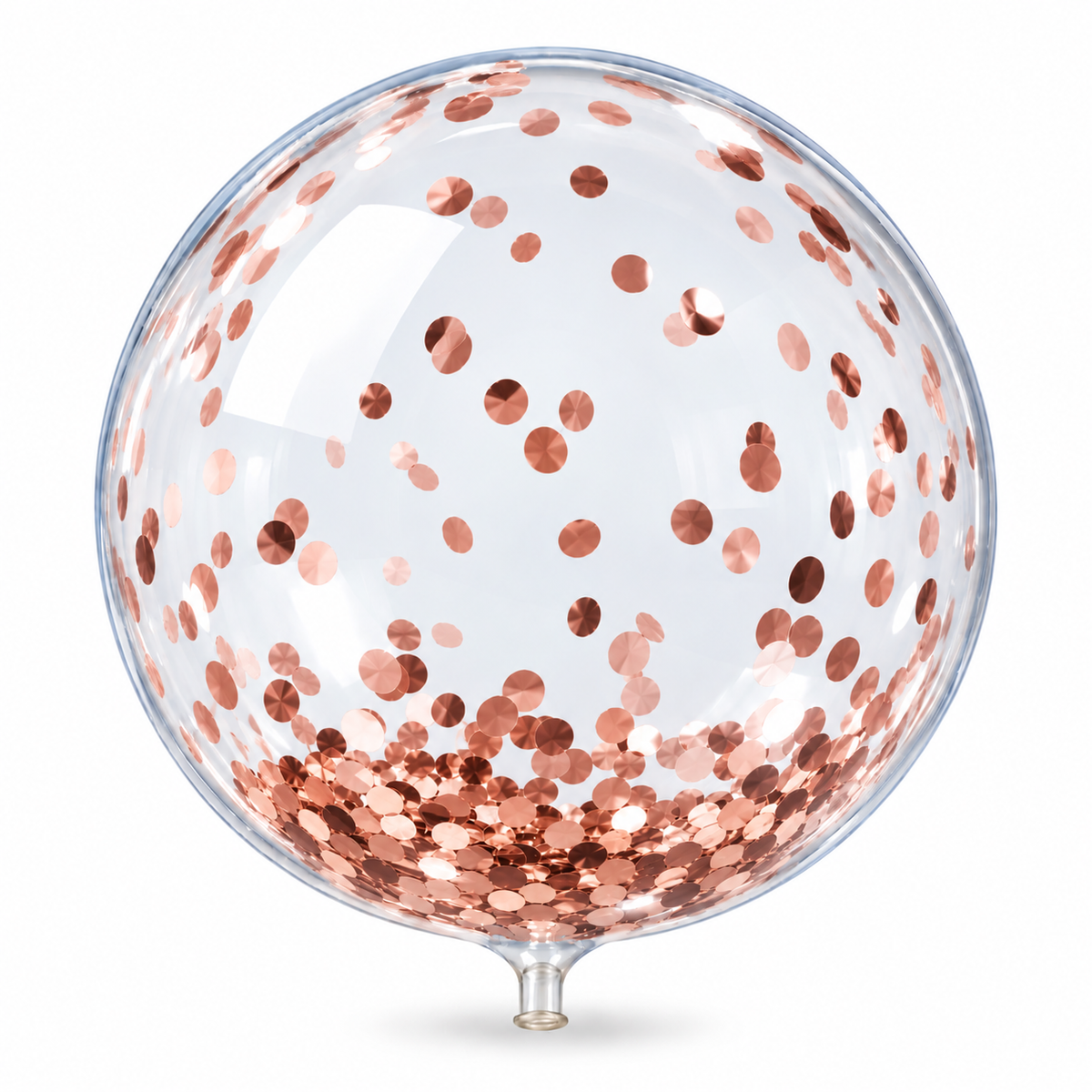 Globo burbuja 18 con confeti rose gold