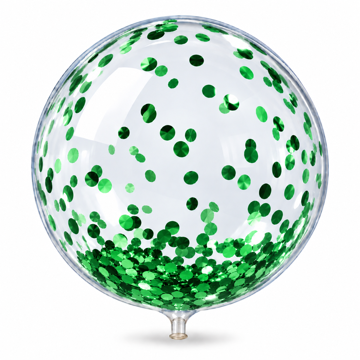 Globo burbuja 18 con confeti verde
