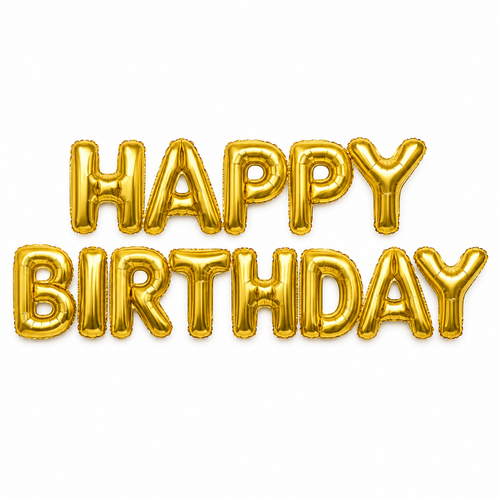 Banner Happy Birthday foil Dorado
